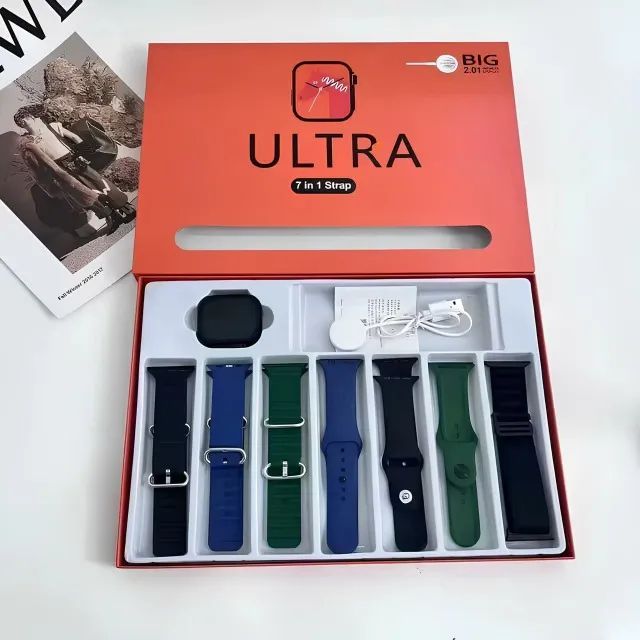 Kit Smartwatch com 7 pulseiras