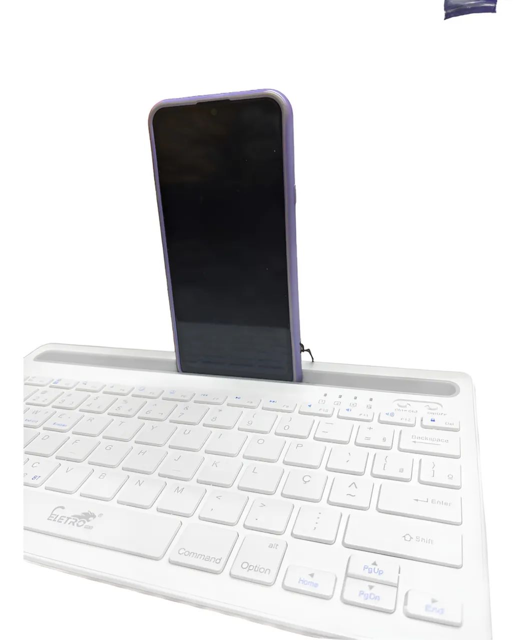 Teclado Bluetooth Duplo Com Apoiador Tablet E Celular Full - Foto 4