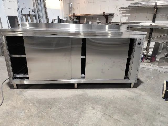 Balcão Refrigerado Inox 1950x650x900mm com 3 Portas Frigoríficas 