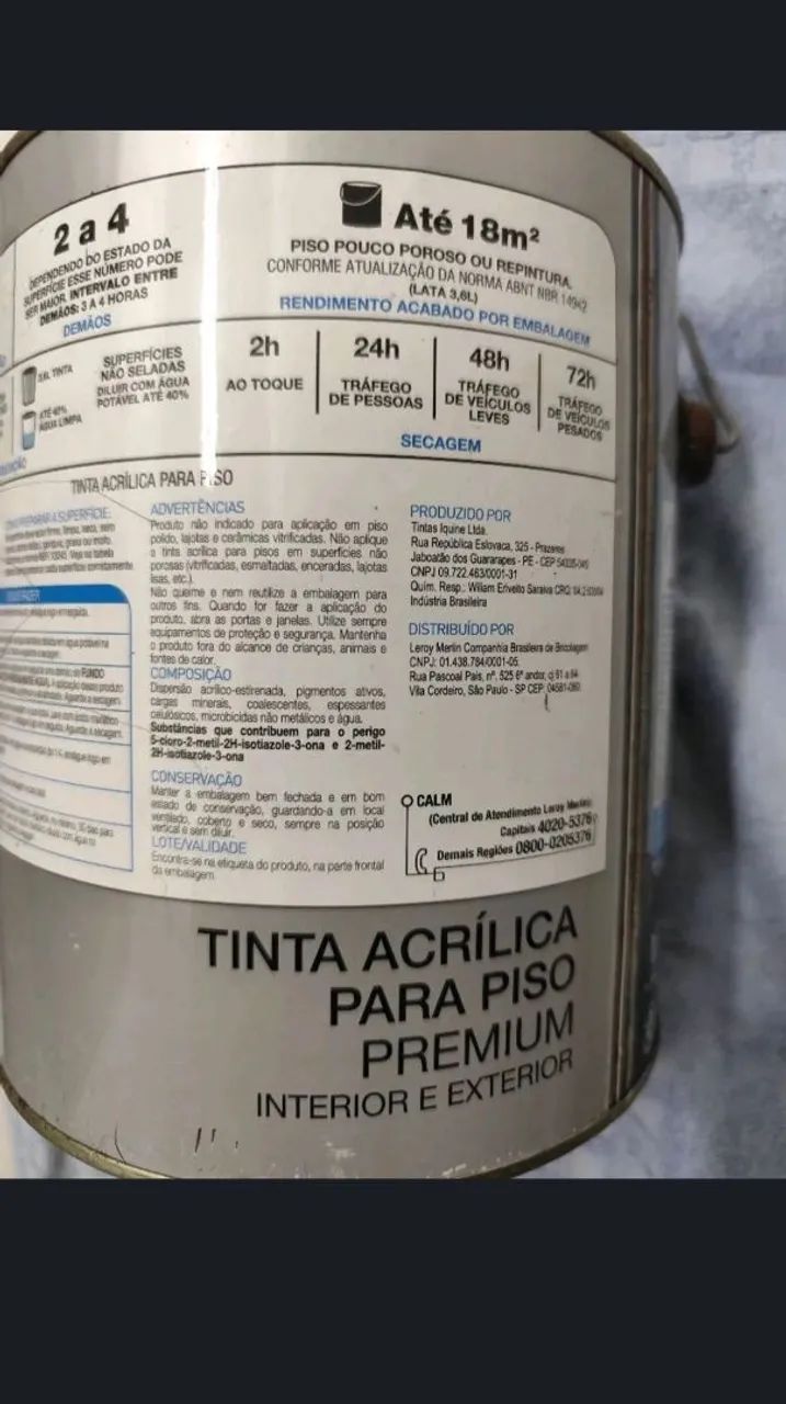 Tinta Acrílica para piso Azul fosco - Foto 2