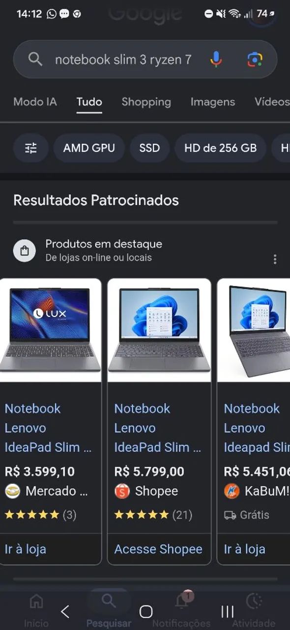Notebook IdeaPadSlim 3 Ryzen 7 - Foto 5