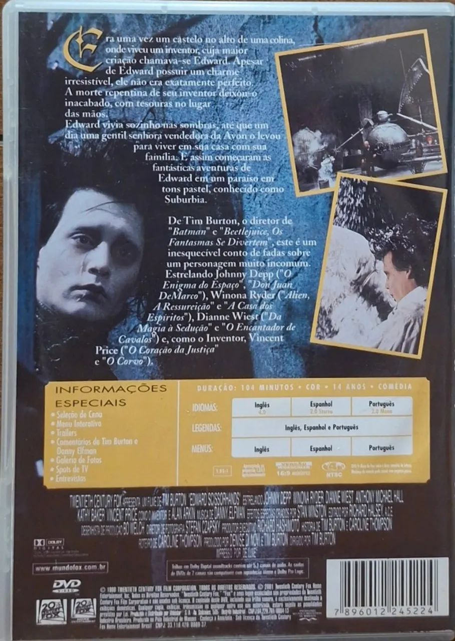 DVD - "Edward, Mãos de Tesoura" - Foto 2