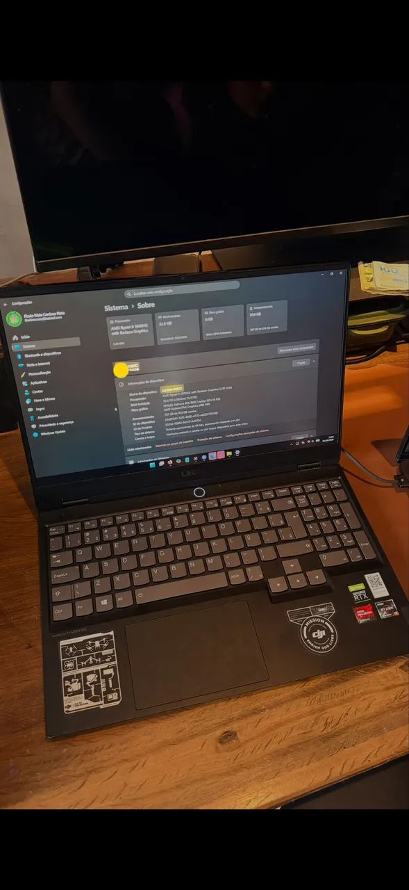 VENDO / TROCO LENOVO LEGION S7 GAMER