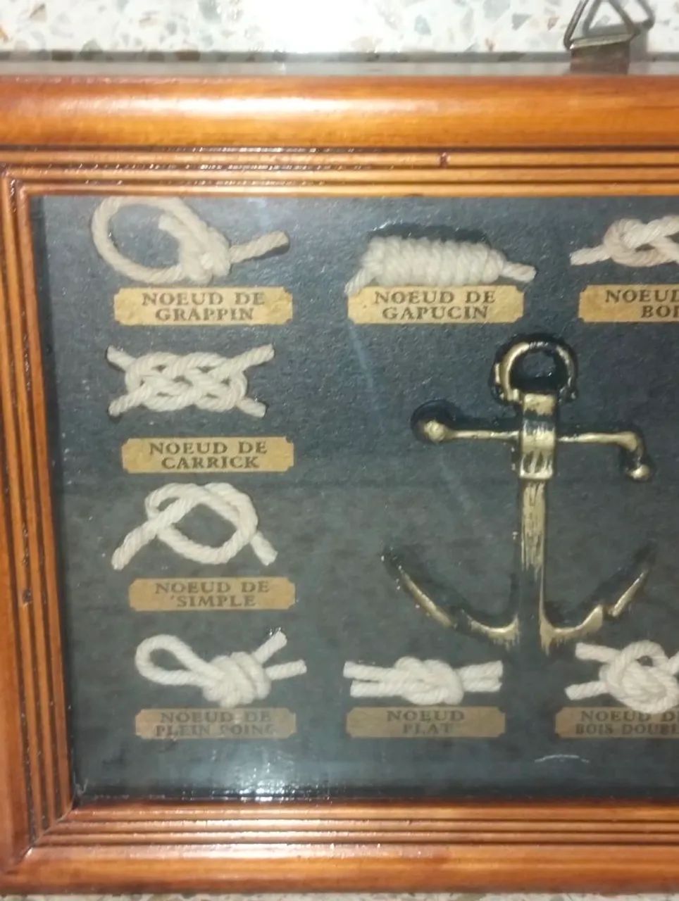 Quadro Náutico Antigo Miniatura de Nós e Âncora Colecionável - Foto 3