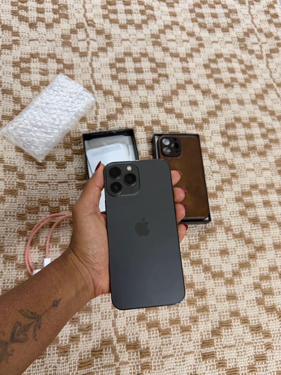 iPhone 13 Pro Max Completo Saúde da Bateria 100% na caixa