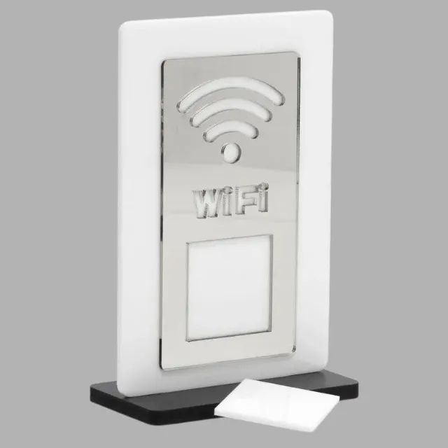 Placa Acrílica Prata QR Code Wi-Fi Personalizada - Foto 2