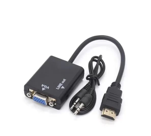 Cabo Conversor Adaptador HDMI Para VGA Com Saída P2 Áudio - Foto 3