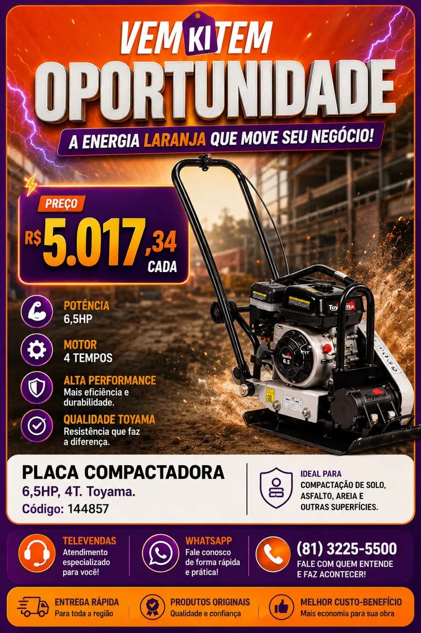 Placa compactadora toyama
