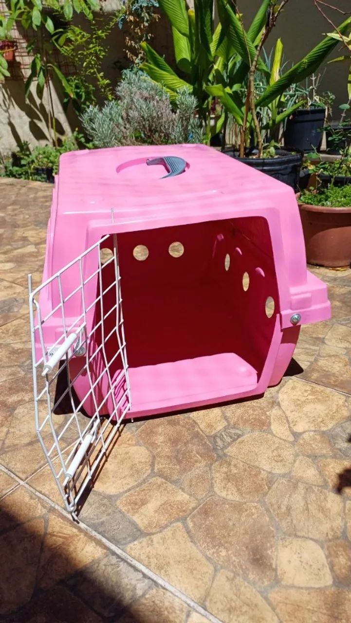 Caixa de transporte ideal dog ct02 rosa - Foto 2