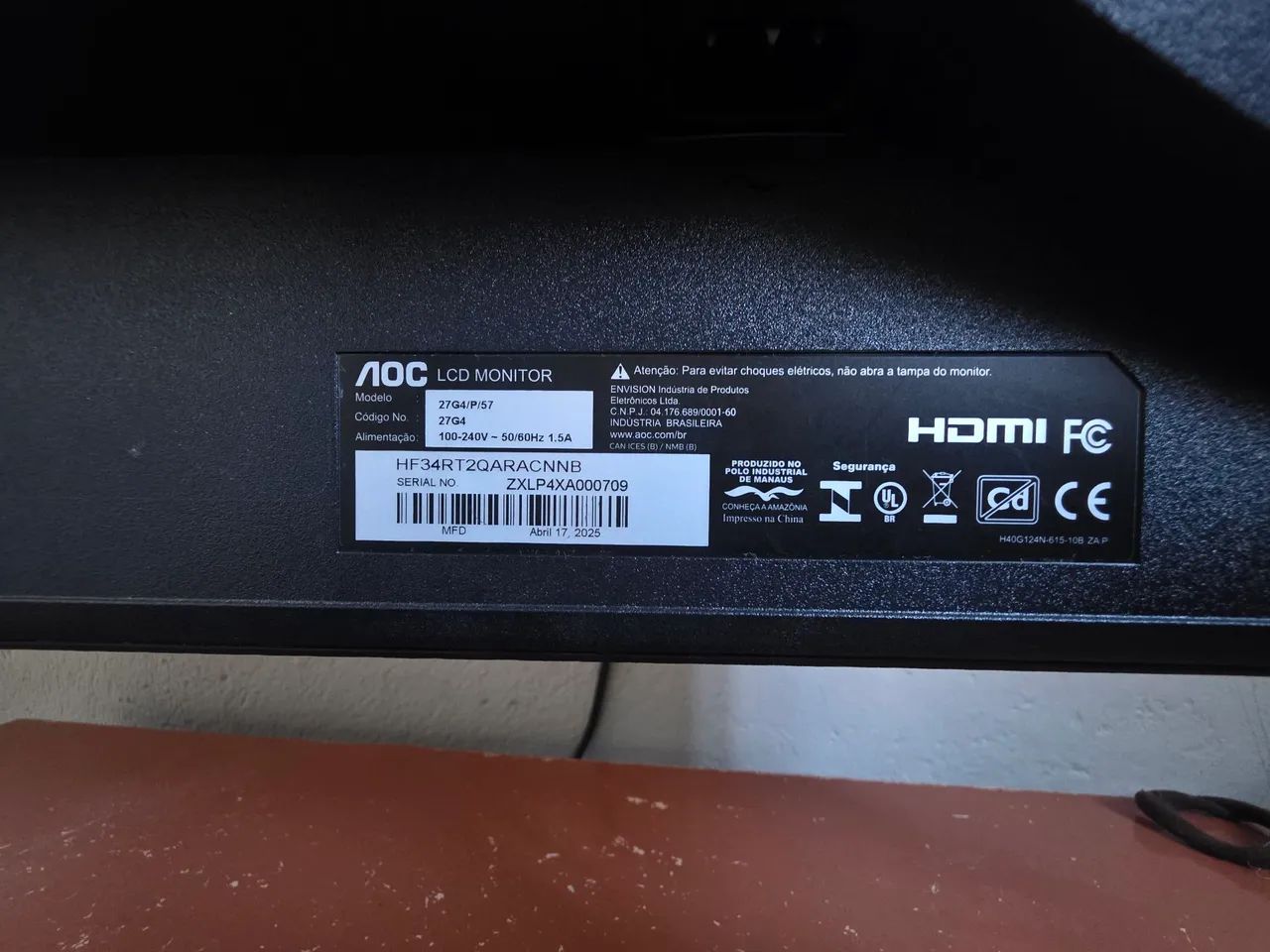 Monitor gamer 27 polegadas AOC com braço articulado VESA - Foto 2