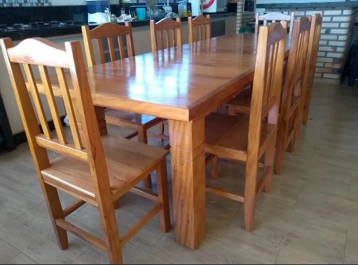 Mesa com cadeiras 100% de peroba  - Foto 2