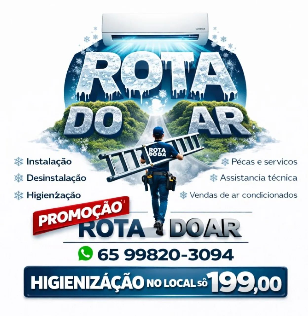 Instalação e manutenção de ar condicionado a partir de $199.00