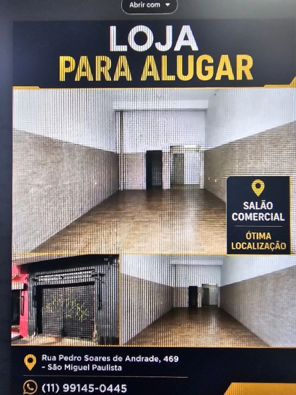 salão comercial em avenida movimentada, 250 metros do centro de são miguel