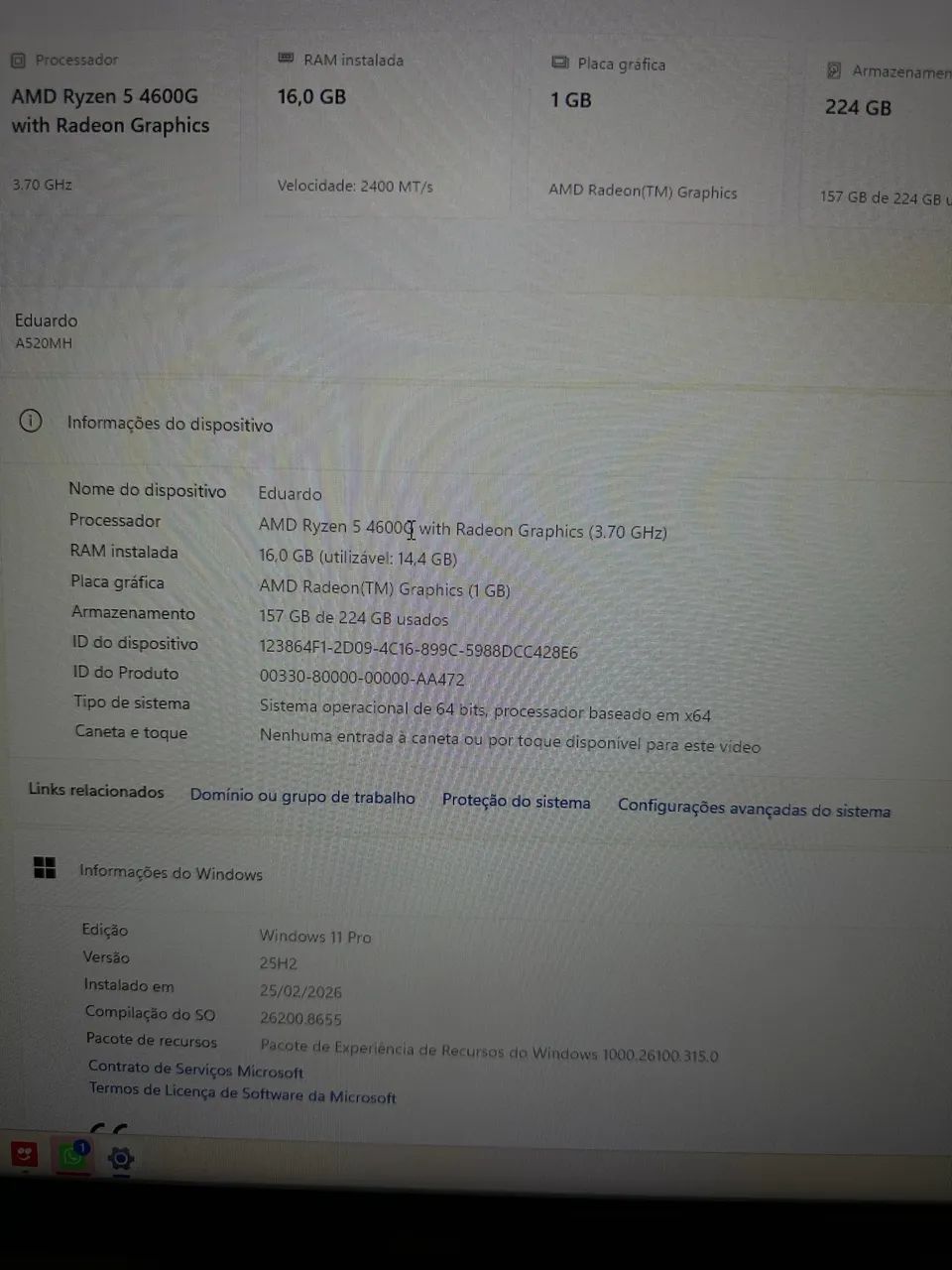 1. PC Gamer Ryzen 5 4600G | 16GB RAM | SSD 240GB + Monitor LG 24? 100Hz - Foto 5