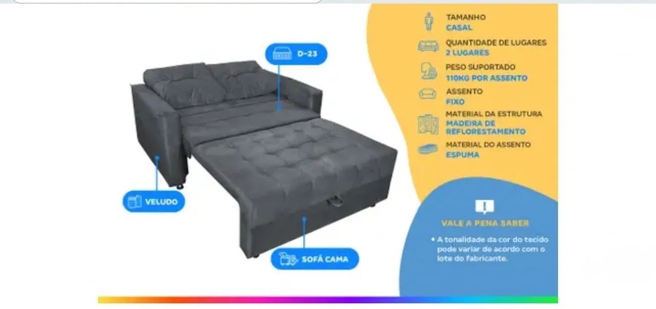 Sofá Cama Casal - Foto 4