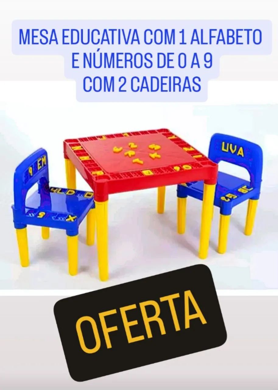 OFERTA MESINHA DIDÁTICA COM 2 CADEIRAS