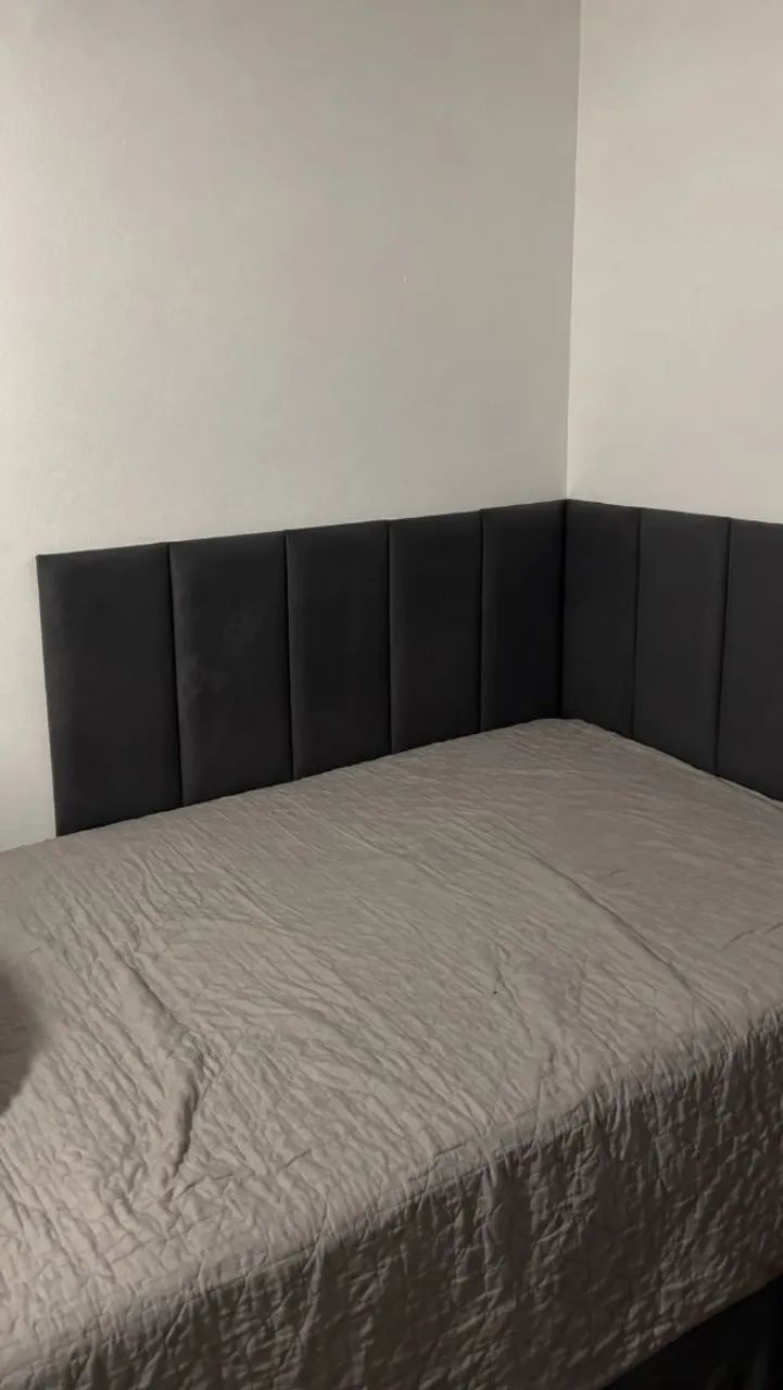 Cabeceira Estofada Preta Modular para Cama