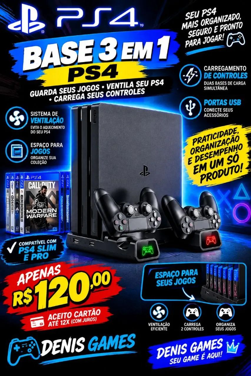 Base 3 em1 ps4 fat slin e pro 
