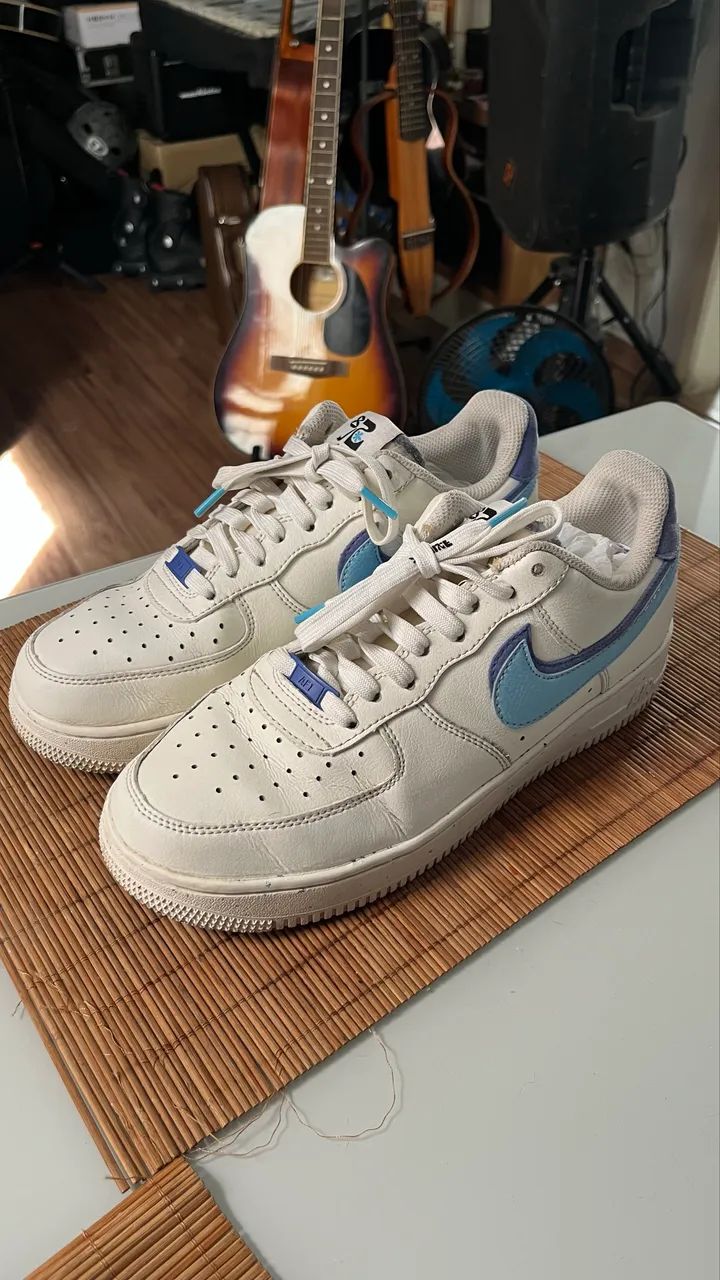 Nike Air Force 1 82 Double Swoosh White Médium Blue - Foto 5