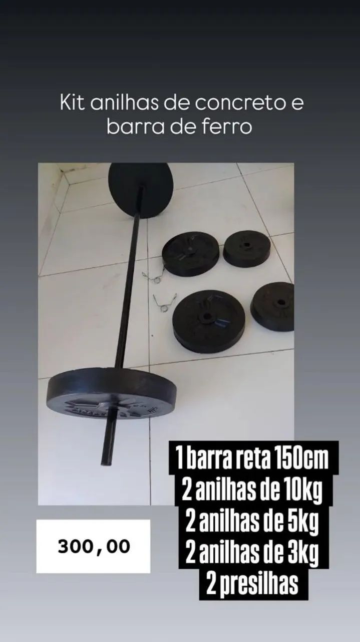 KITS DE PESOS E BARRAS PARA MUSCULAÇÃO  - Foto 5