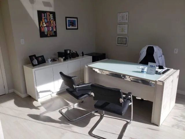Mesa p/ Escritório c/ Vidro Branco (Edição Limitada) - Foto 3