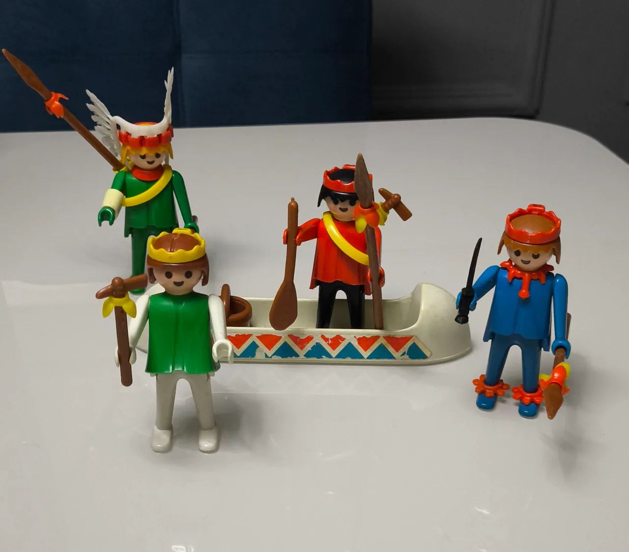 Lote de bonecos Playmobil Índios com Cano anos 70 - Foto 2