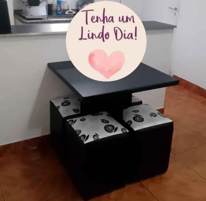 Mesa com 4 puffs R$250,00 - Foto 3