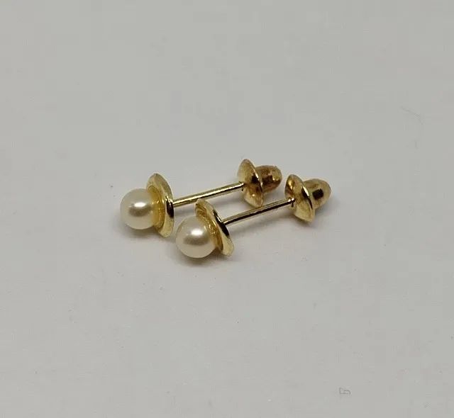 Brincos de ouro 18 - Pérola - 0,3mm - Foto 2