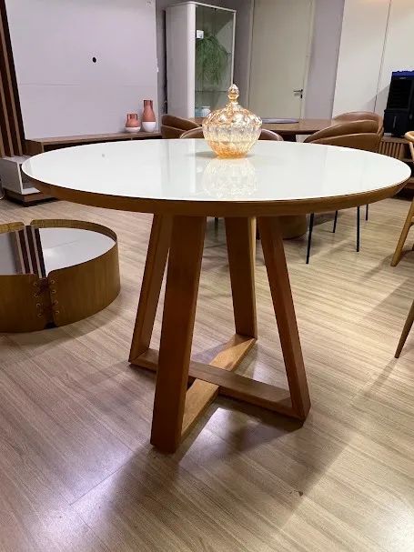 Mesa Pérola 1,00m Mel/Off White - Foto 3