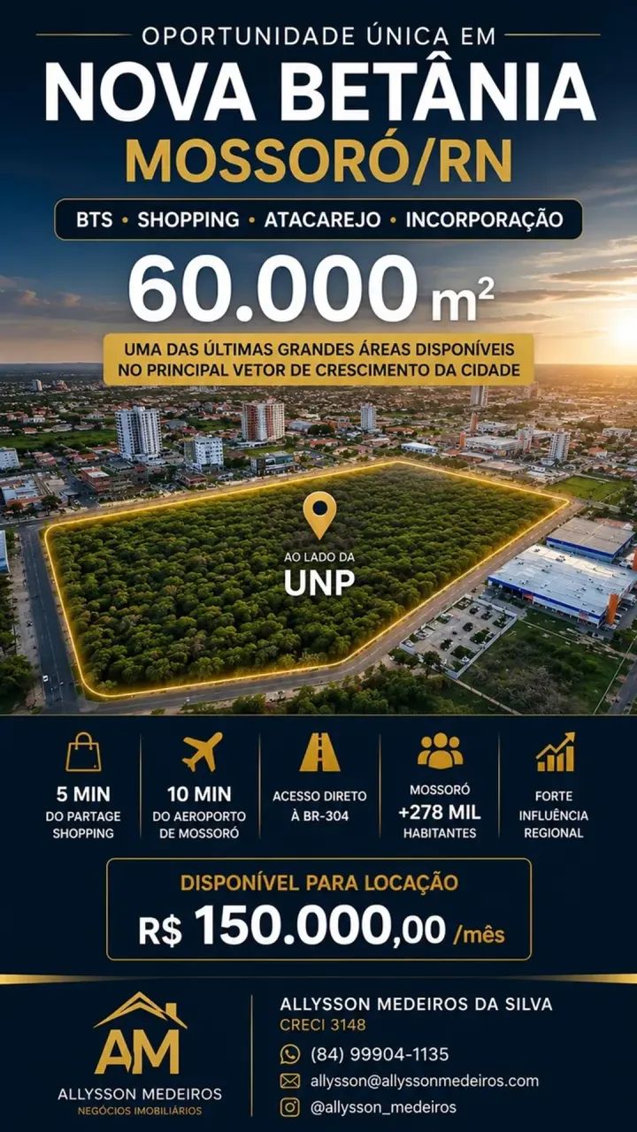 Àrea Comercial de 60.000 m2 | Nova Betânia | Mossoró/RN