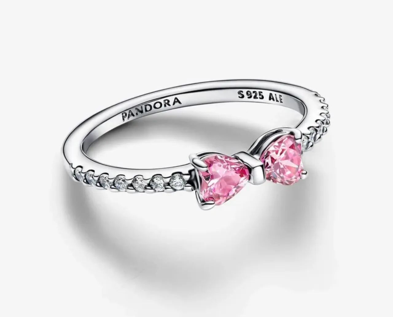 Anel Pandora laço brilhante rosa  - Foto 4