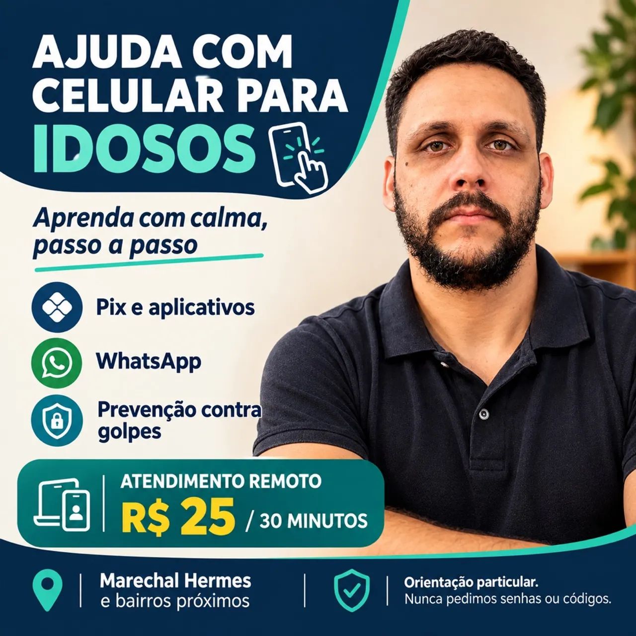 Ajuda com Celular e Pix para Idosos | Marechal Hermes
