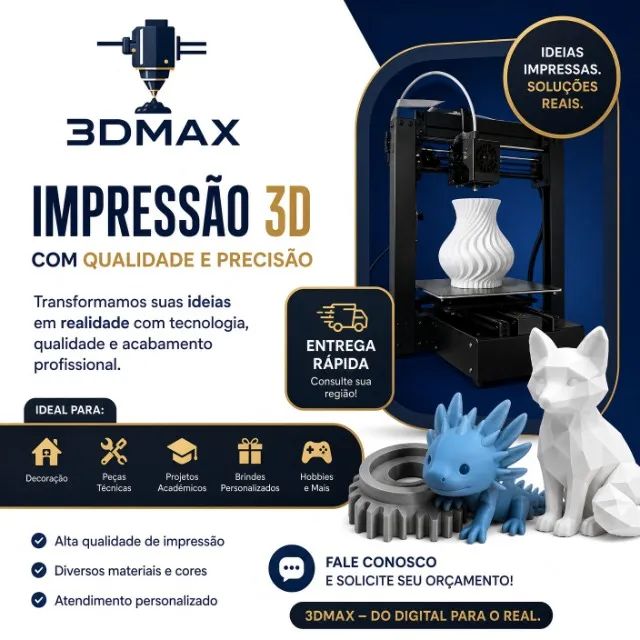 Projetos 3D Personalizado | Modelagem 3D | Impressão 3D | Peças Sob Medida | Impressora 3D