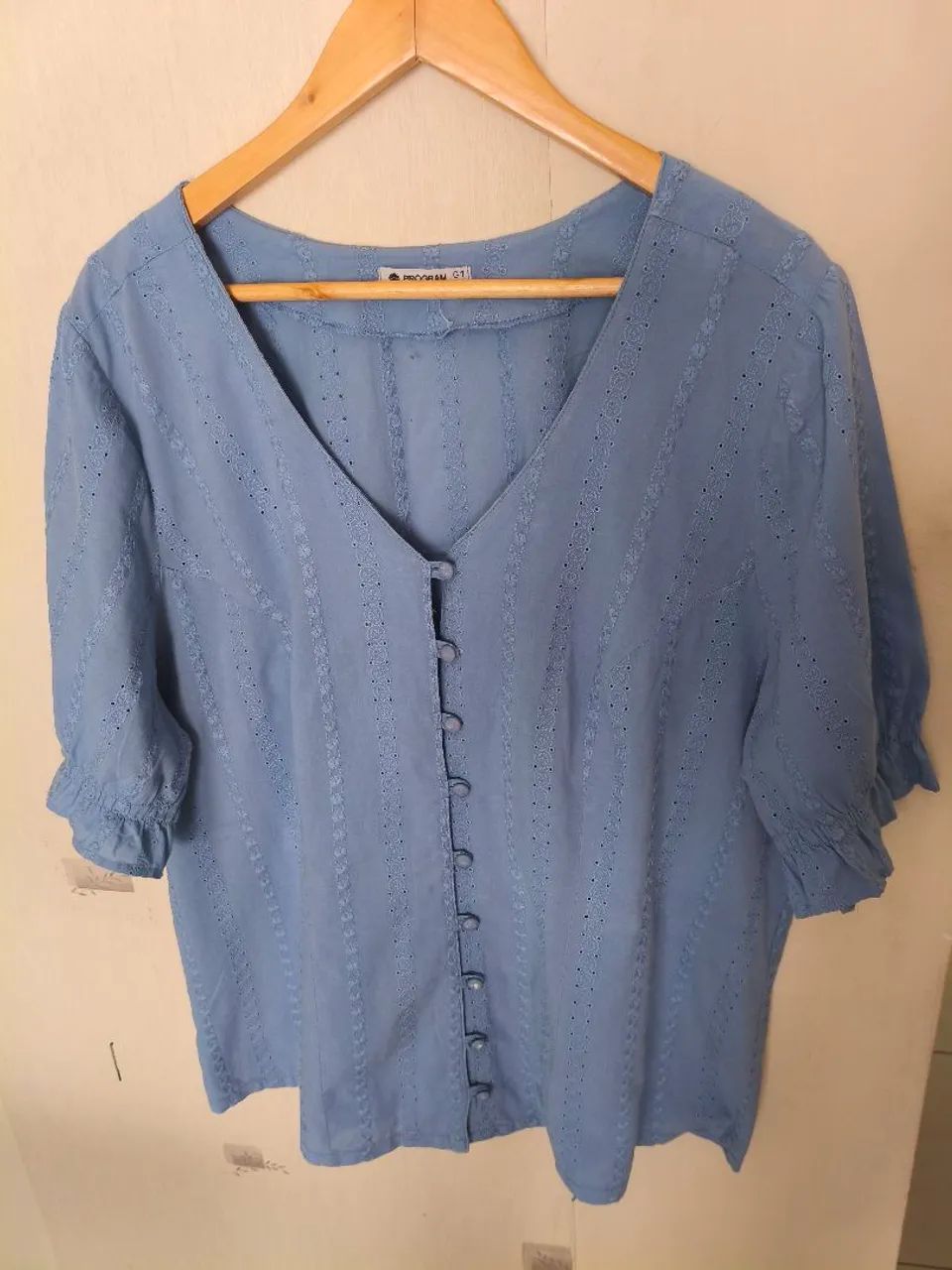 PROGRAM G1 BLUSA LAISE ALGODÃO azul - Foto 2