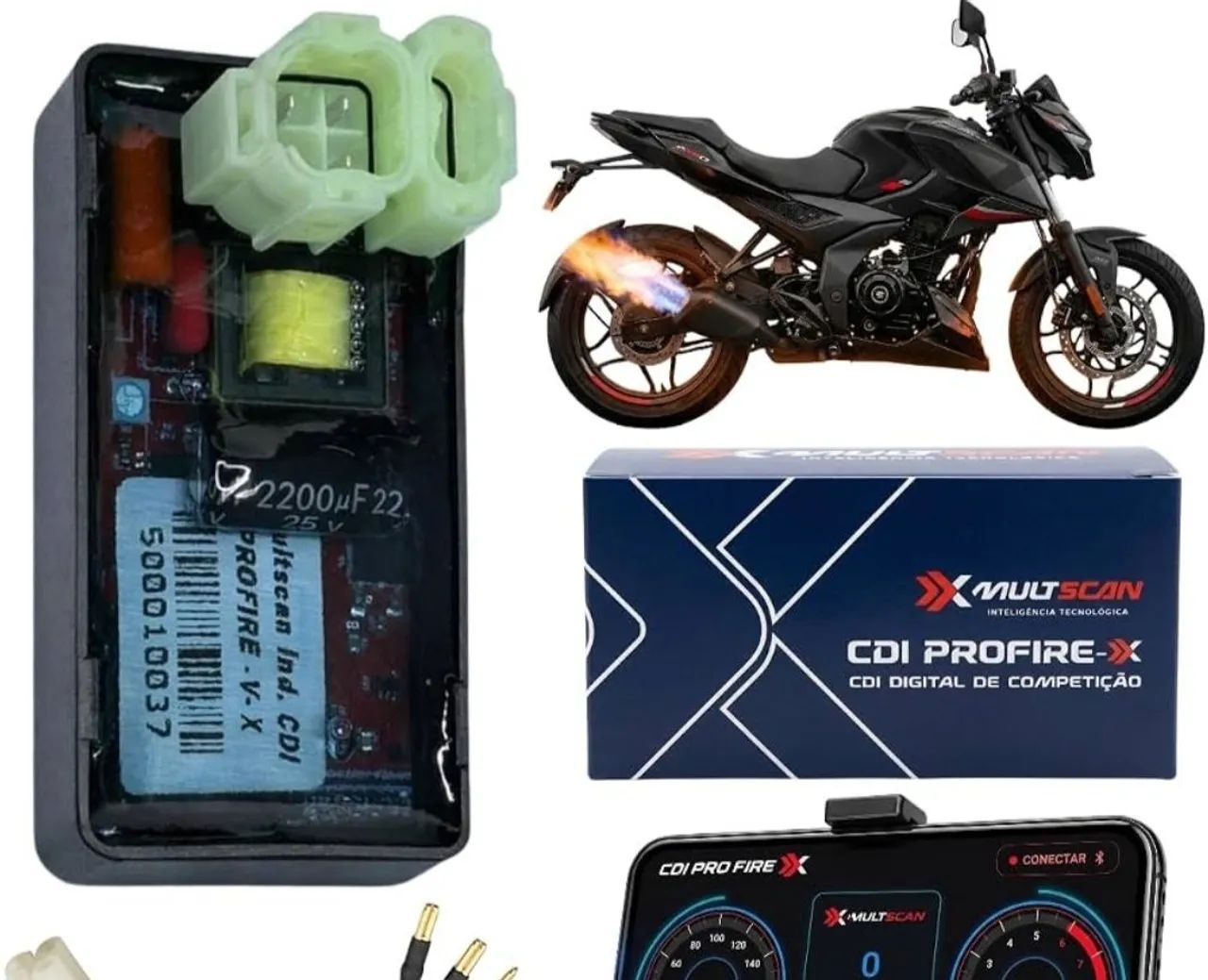 Cdi multscam programável para motos carburadas - Foto 2