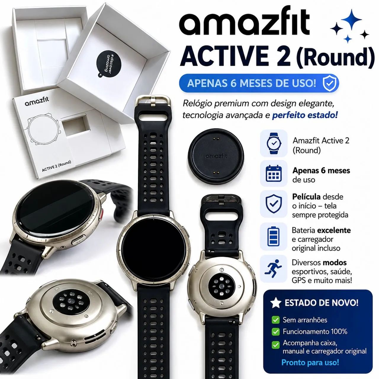 Relógio amazfit active 2 semi novo  - Foto 4