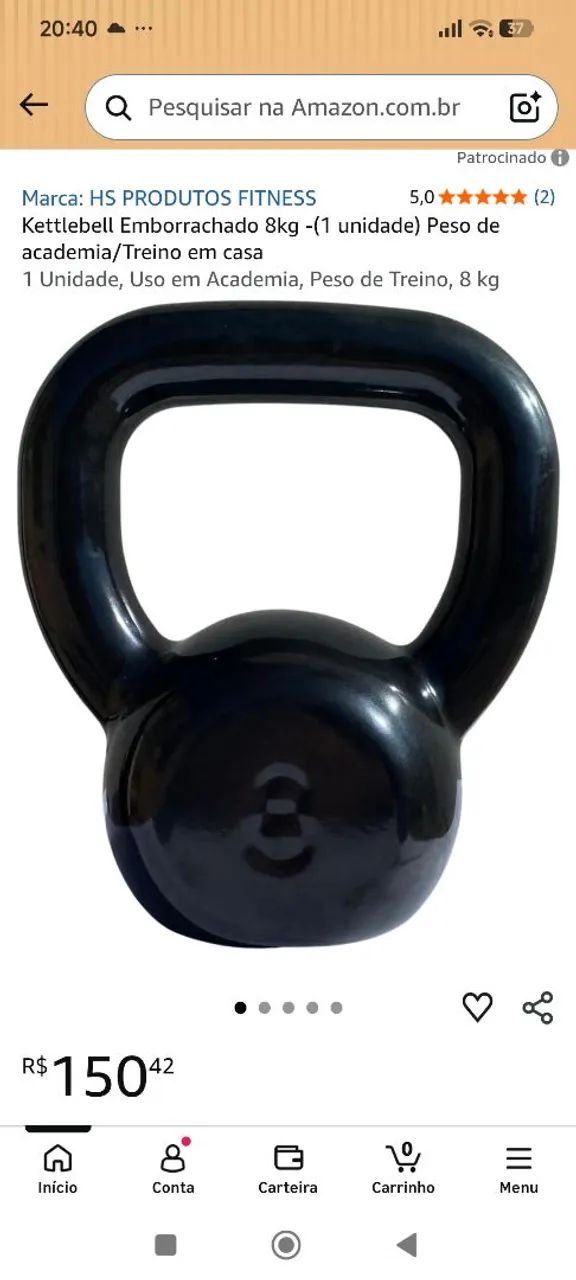 Kettlebell Emborrachado 8kg