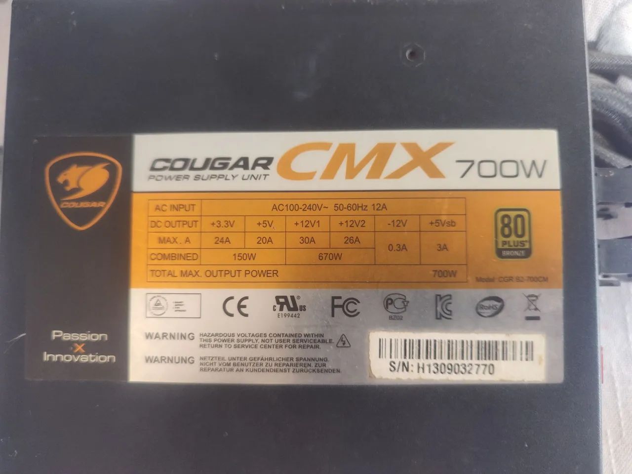 Fonte Cougar CMX 700W 80 Plus Bronze Semi-Modular - Foto 4