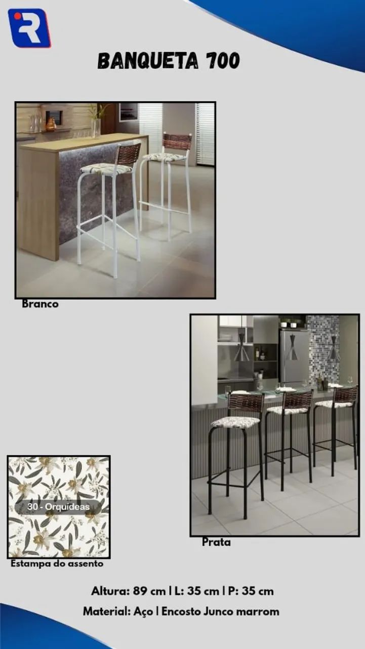 Banqueta Alta 700 - Moderna e Estilosa