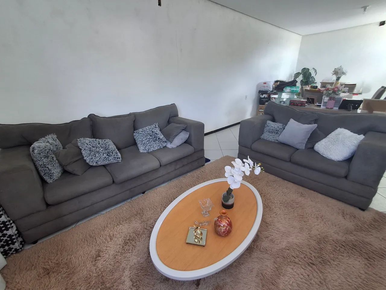 Sofá cinza em excelente estado