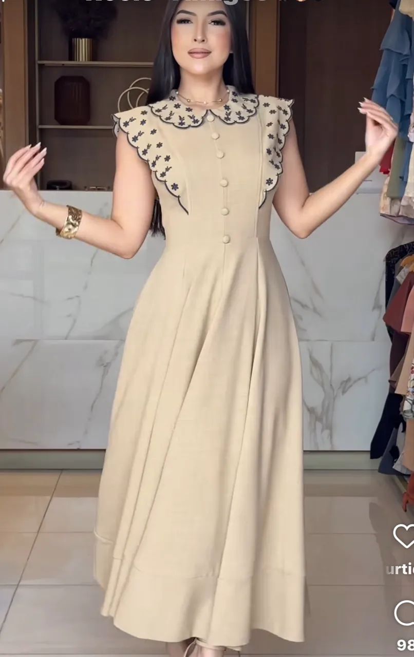 vestido limonada pink midi bege pp - Foto 4