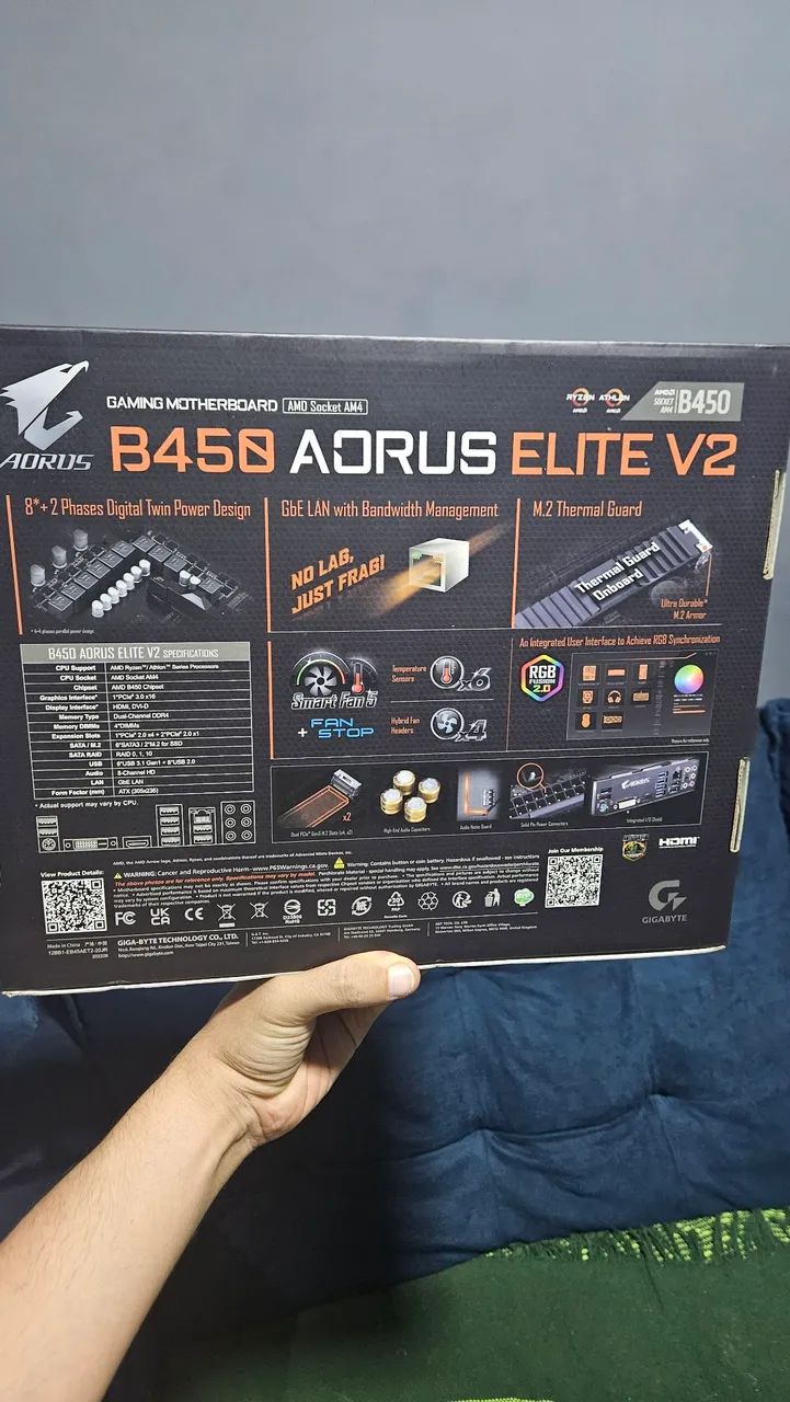 Placa mãe gamer gigabyte B450 Aorus - Foto 4