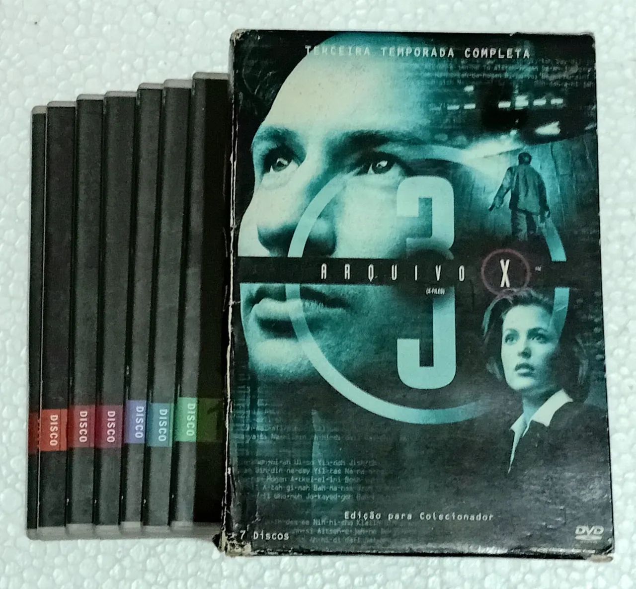 【kaye.mt.pluv】DVD BOX3点 Coleção Box DVD Arquivo X Terceira Temporada Completa 7 DVDs - CDs