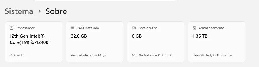 Pc Gamer i5-12400F 32GB, Placa RTX3050, 1.35TB SSD e fonte modular - Foto 2