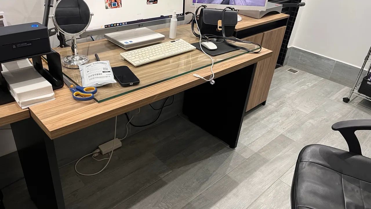 Mesa escrivaninha em L ou reta  - Foto 4