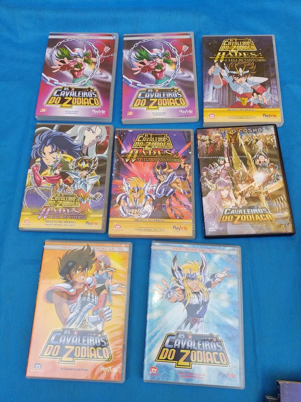 Lote itens dos Cavaleiros do Zodíaco, com 1Dvd + 1Cd + 1fita Vhs
