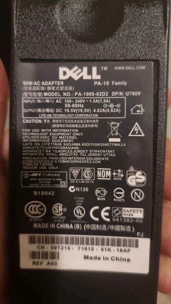 Fonte original para notebook Dell 90W (19.5V - 4.62A) - Foto 4