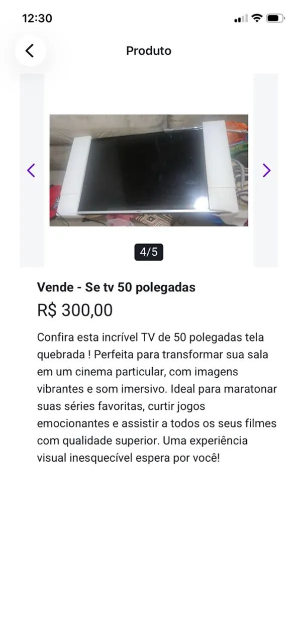 Vende -Se Tv Semi nova quebrou a tela 55polegadas  - Foto 2