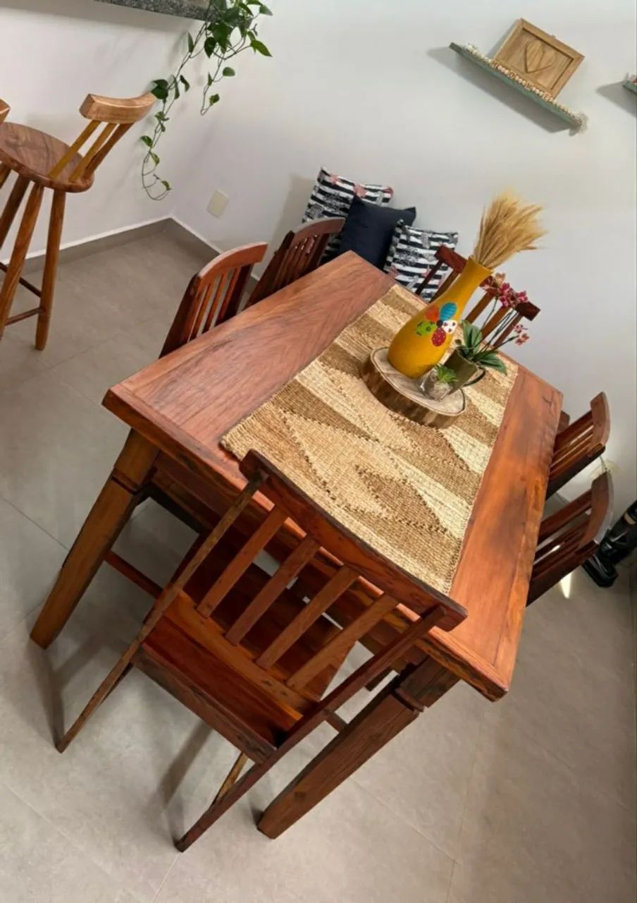 Mesa com  6 cadeiras. 160×90 peroba rosa - Foto 2