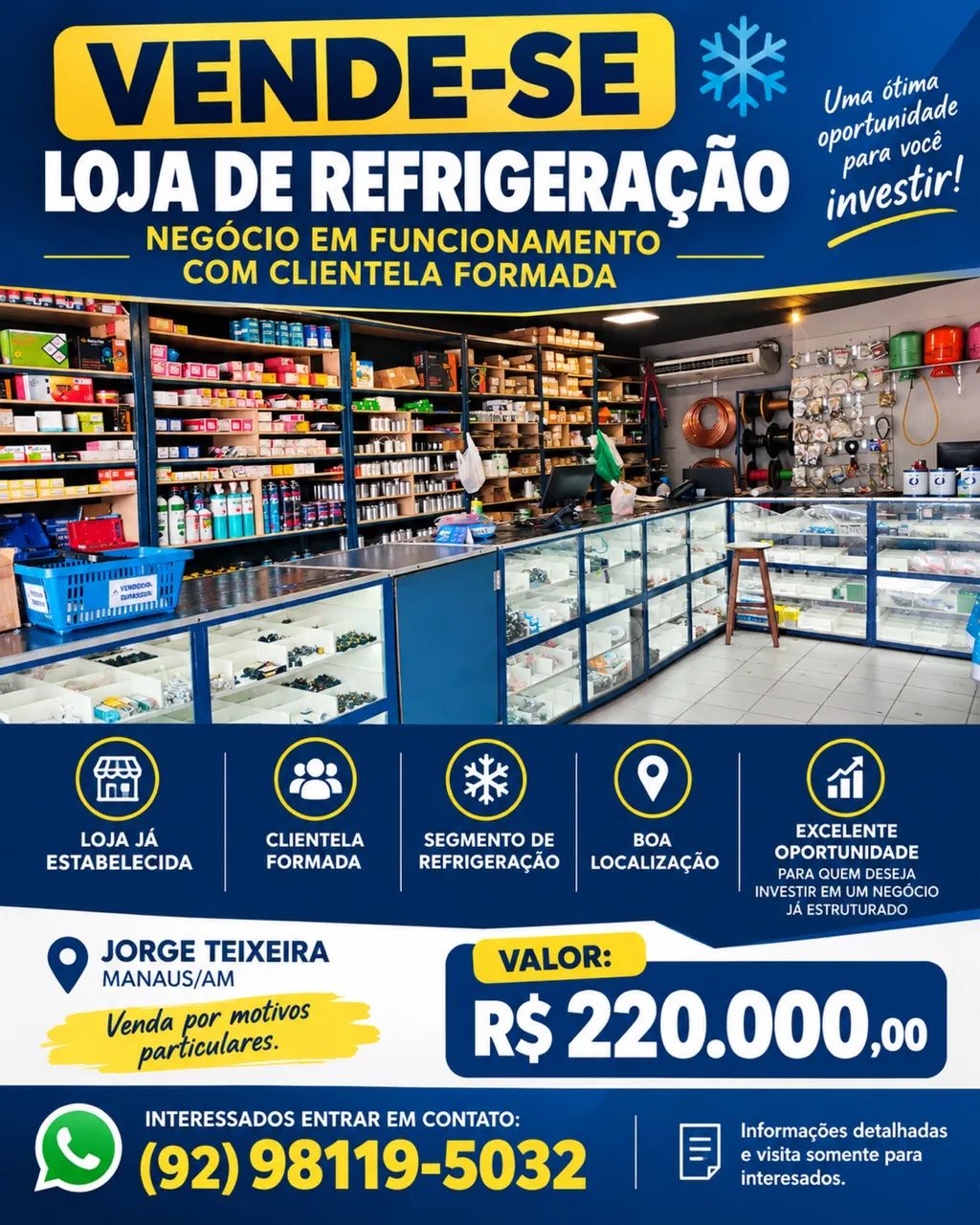 Vende-se loja de Refrigeração 